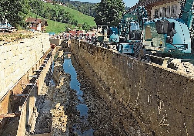 Die Hintere Frenke fliesst zum Teil in einem speziellen Kanal.