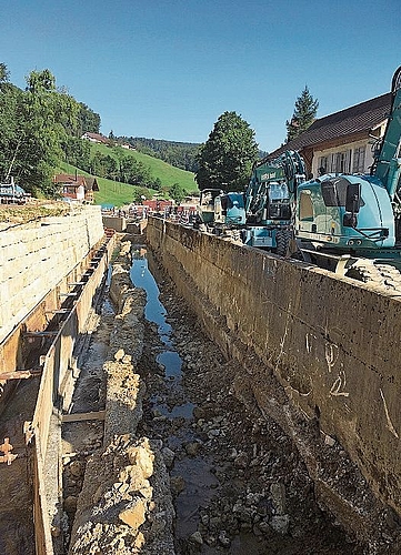 Die Hintere Frenke fliesst zum Teil in einem speziellen Kanal.