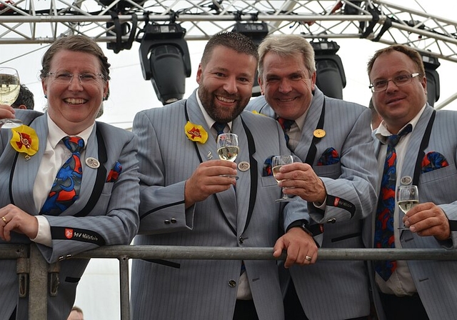 Die vier Veteranen des Musikvereins Hölstein geniessen die Ehrung .Fotos: H. Thommen
