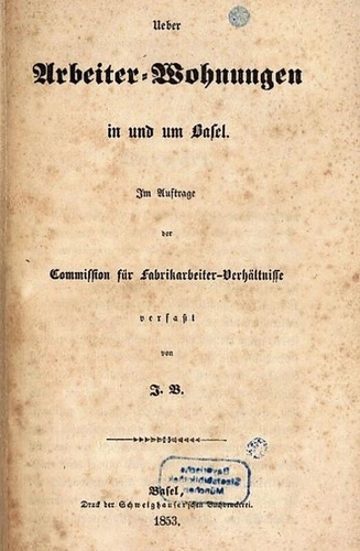 Balmers Schrift zum sozialen Wohnungsbau, 1853. Foto: Münchener Digitalisierungszentrum