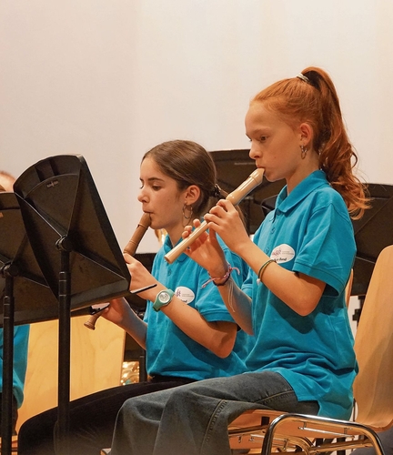 Die Mezzo Band, verstärkt durch Blockflöten.