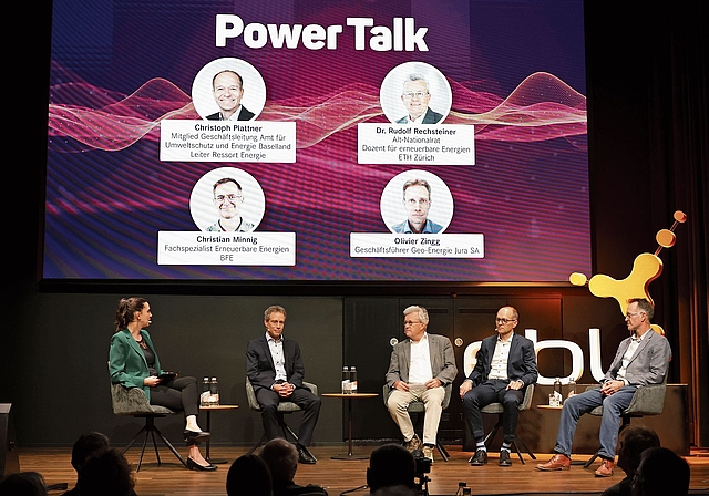 Power Talk der EBL: Expertenrunde mit Olivier Zingg, Rudolf Rechsteiner, Christoph Plattner und Christian Minnig.Foto: B. Eglin