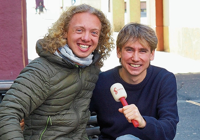 «BasellandSzene»: Moderator und Redaktor Miguel Libsig (l.) und Gründer Timon Sommer. Foto: L. Kwasny