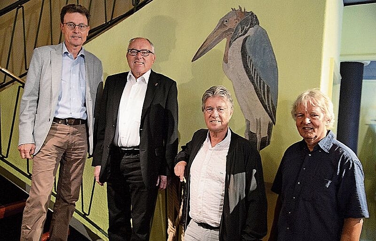 Martin Rüegg, Gemeinderat; Heinz Lerf, Landratspräsident; Marc Joset, Präsident VKBL und Hans Buser, Präsident der Stiftung MarabuFoto: E. Gysin