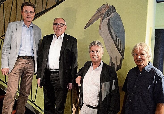 Martin Rüegg, Gemeinderat; Heinz Lerf, Landratspräsident; Marc Joset, Präsident VKBL und Hans Buser, Präsident der Stiftung MarabuFoto: E. Gysin