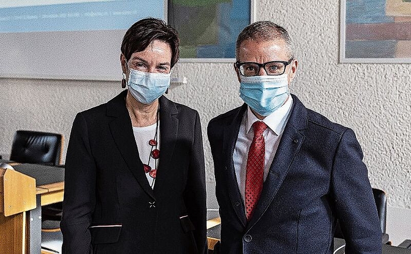 Regierungsrätin Monica Gschwind und Leiter Sportamt Thomas Beugger.