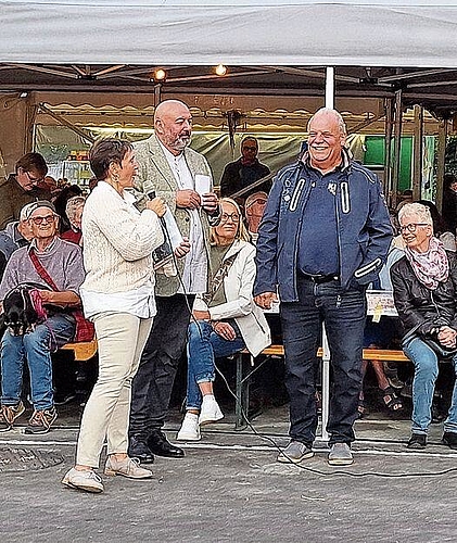 Die drei Festredner: Gemeinderätin Helene Koch, Gemeindepräsident Martin Zürcher und Peter Baumann Projektleiter BLT (v.l.).