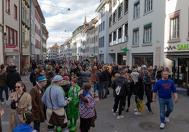 Trotz Fasnachtsverbot war das Stedtli gut besucht.Fotos: M. Herrmann