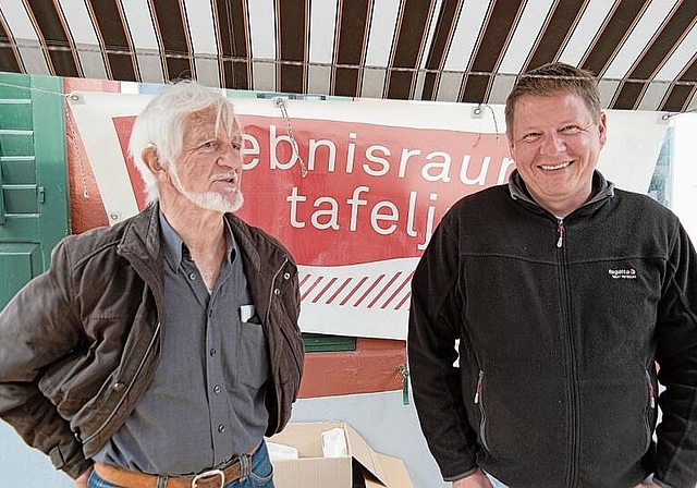 Kurt Grieder (l.) und Matthias Buchenhorner beim Naturpark Baselbiet.