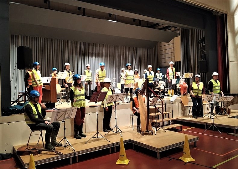 Die Bühne war in eine Musikbaustelle umgewandelt worden. Foto: S. van Riemsdijk