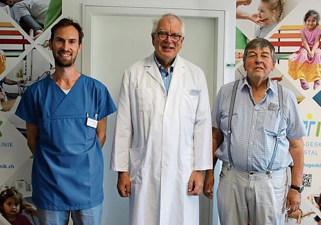 Ein kleiner Teil des Teams der Kindertagesklinik Liestal: Jérome Schmidlin, Ärztlicher Leiter Pädiatrie; Johannes Mayr, Professor für Kinderchirurgie; KTK-Mitinitiant Roman Vettiger (v. l.).Fotos: M. Schaffner