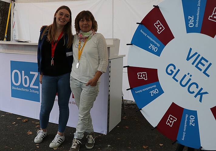 Glücksrad am Stand der «bz» und «ObZ».
