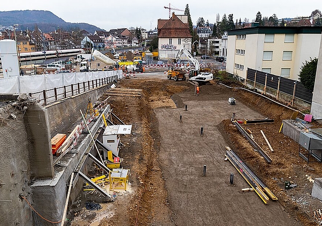 Der Bauplatz des zukünftigen Parkhauses. Fotos: M. Herrmann
