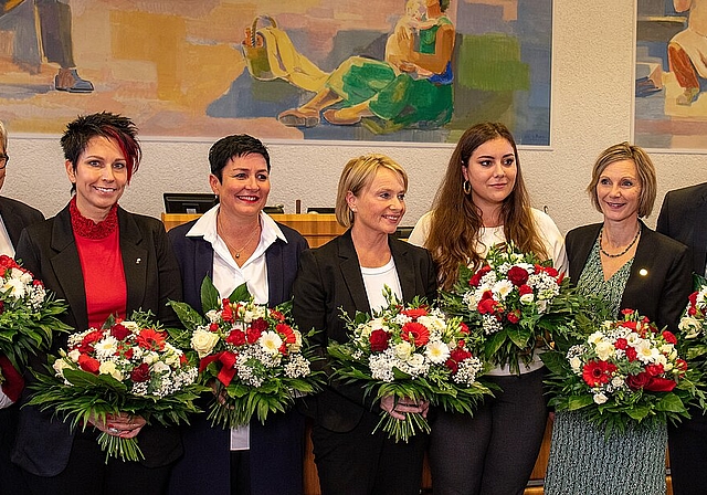 Strahlende gewählte Nationalrätinnen und Nationalräte Baselland 2019. Fotos: M. Herrmann
