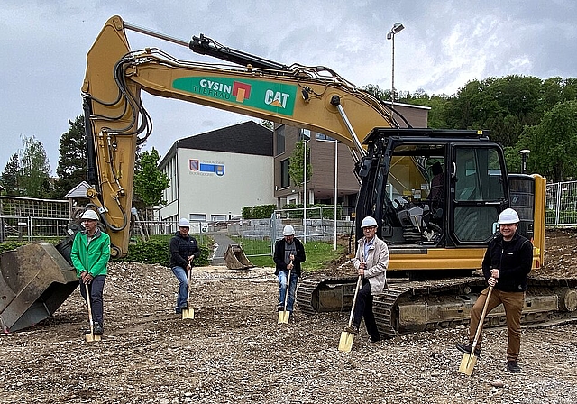 Der Spatenstich vom 28. April 2020 unter Corona-Bedingungen.Foto: zVg
