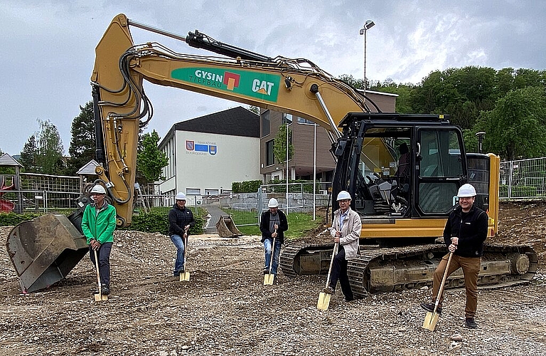 Der Spatenstich vom 28. April 2020 unter Corona-Bedingungen.Foto: zVg
