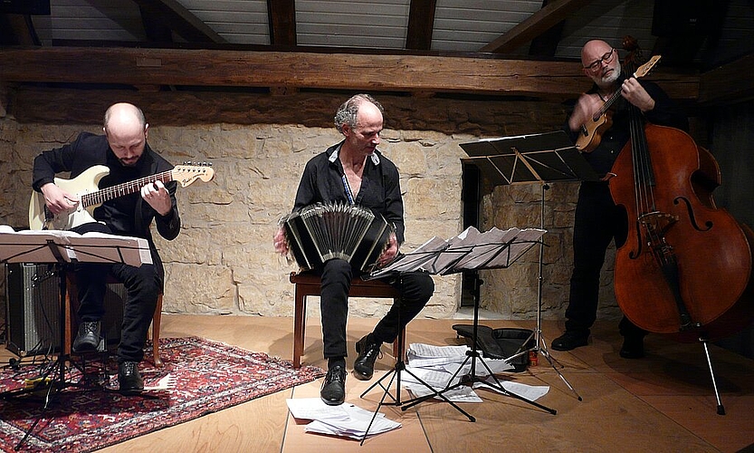 Alberto Mesirca (v.l.), Marcelo Nisinman und Wilfried Holzenkamp. Fotos: A. Jegge
