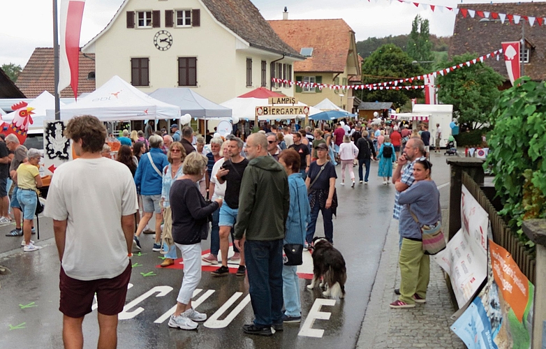 Trotz der wechselhaften Witterung war das Dorffest gut besucht. 