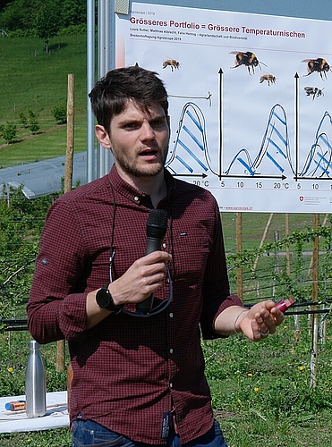Louis Sutter von Agroscope stellt seine Forschungsergebnisse vor.
