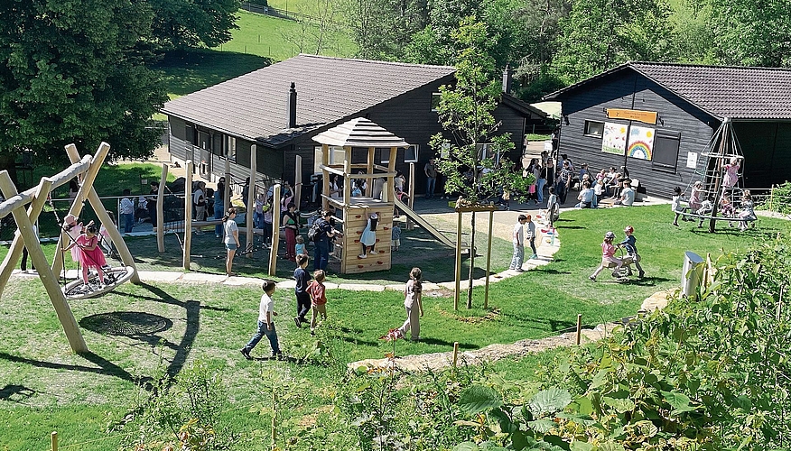 Der neue Spielplatz im Tierpark Weihermätteli auf einen Blick. Fotos: M. Stöcklin Der neue Spielplatz im Tierpark Weihermätteli auf einen Blick. Fotos: M. Stöcklin