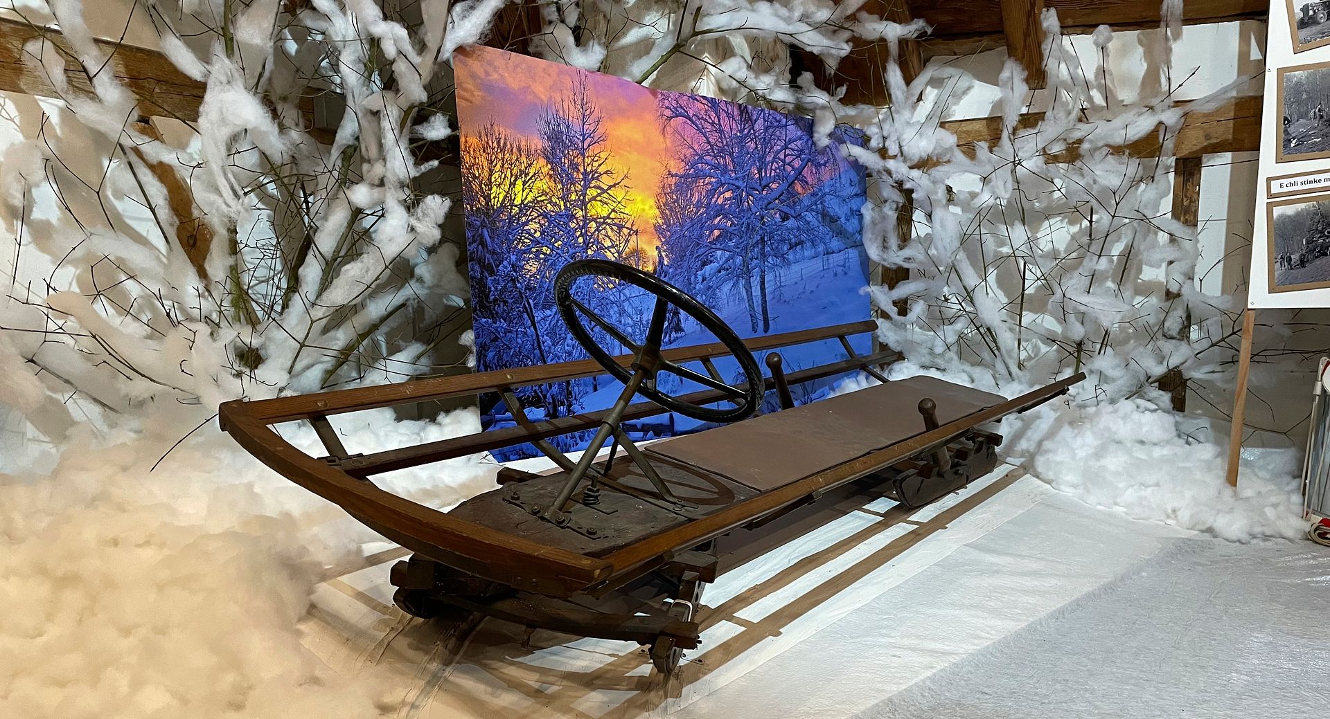 Ein legendäres Exponat: der vor über 100 Jahren von Karl Langel gebaute und Jahre später auch benutzte Bobsleigh. Ein legendäres Exponat: der vor über 100 Jahren von Karl Langel gebaute und Jahre später auch benutzte Bobsleigh.