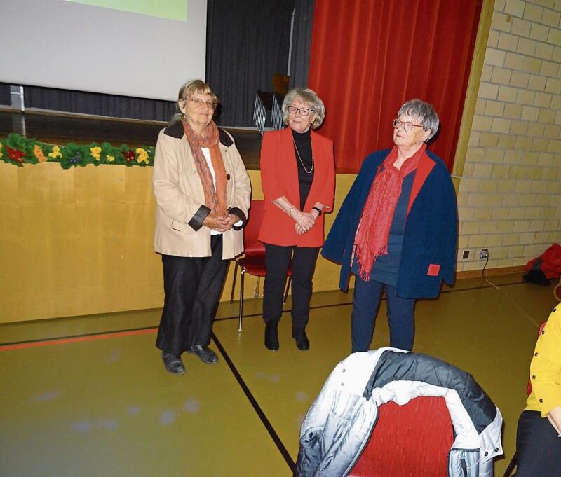Ruth Brönnimann, Hölstein; Rita Plattner, Niederdorf, und Marianne Jaton, Langenbruck, (v.l.) sind aus dem Vorstand zurückgetreten.