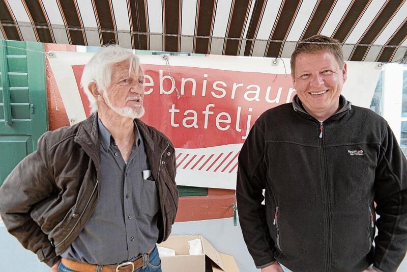 Kurt Grieder (l.) und Matthias Buchenhorner beim Naturpark Baselbiet.