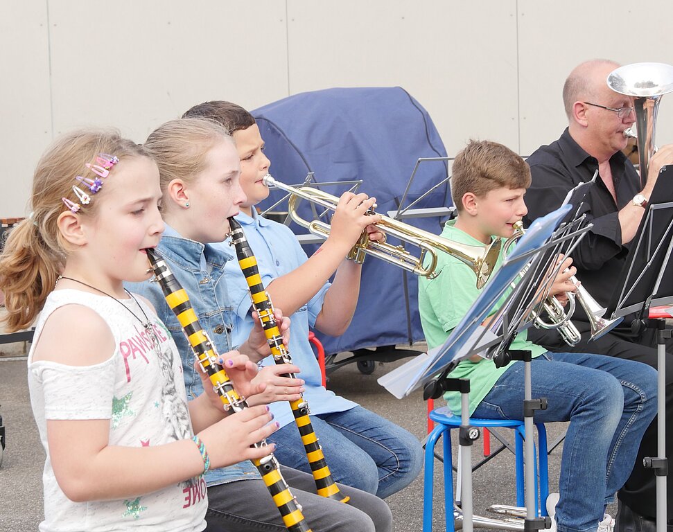 Vier Junge aus der Beginners Band.
