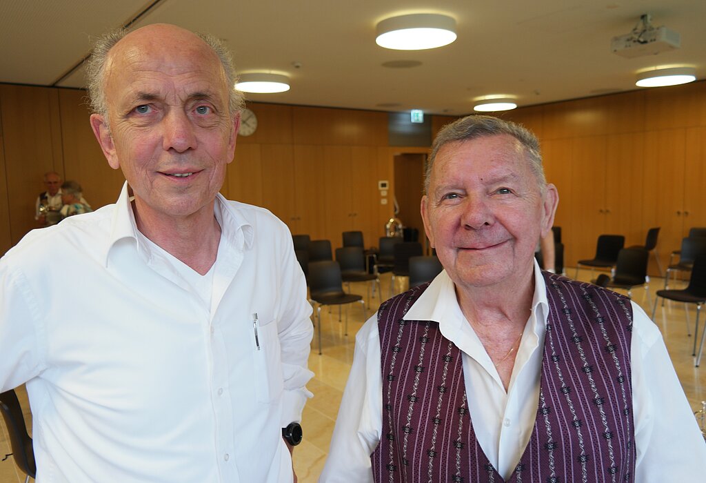 Dirigent Sepp Fink und Präsident Adrian Meury (v.l.).