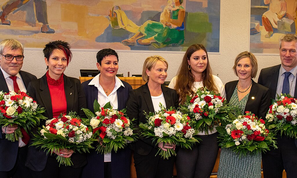 Strahlende gewählte Nationalrätinnen und Nationalräte Baselland 2019. Fotos: M. Herrmann
