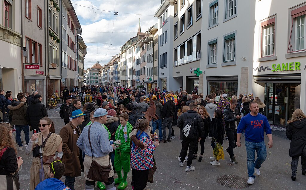 Trotz Fasnachtsverbot war das Stedtli gut besucht.Fotos: M. Herrmann