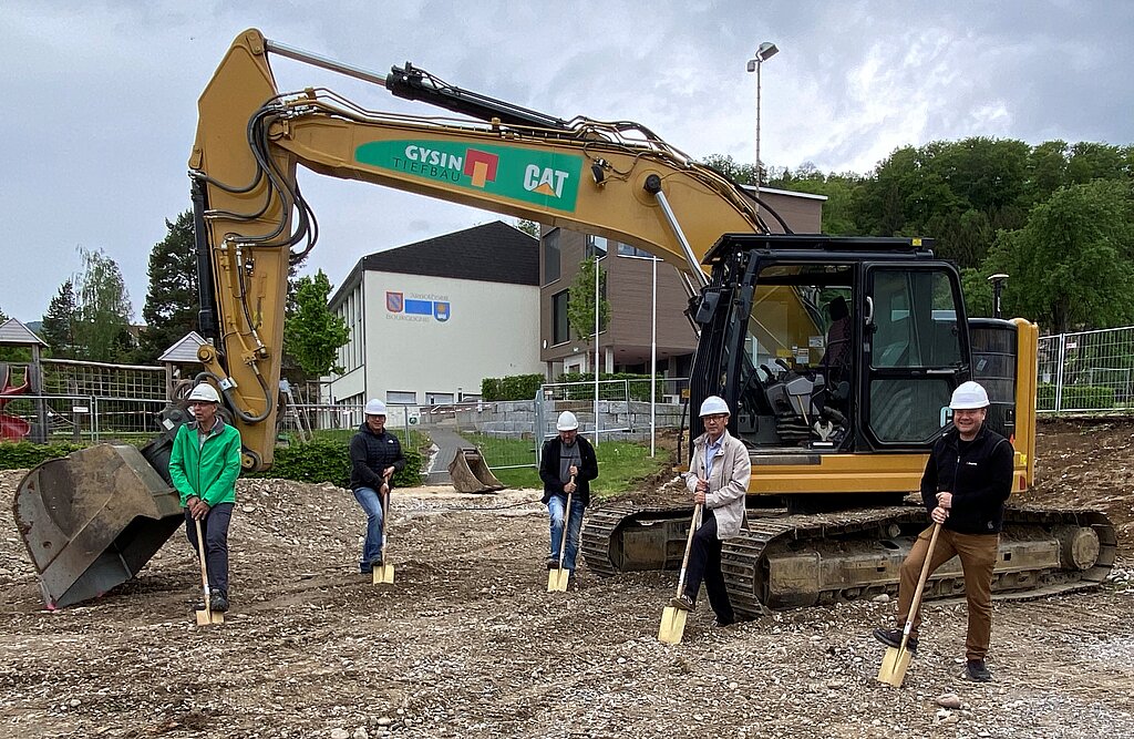 Der Spatenstich vom 28. April 2020 unter Corona-Bedingungen.Foto: zVg
